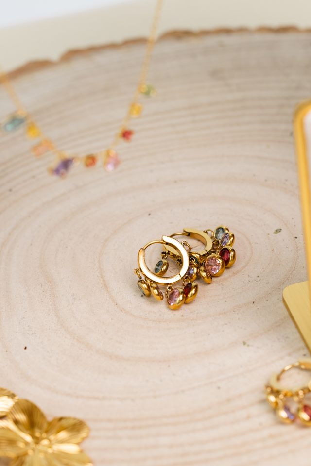 Gold Bloom Hoops
