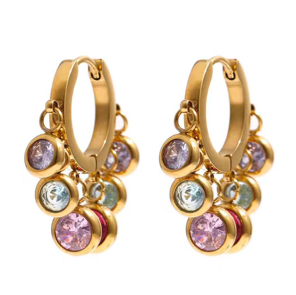 Gold Bloom Hoops